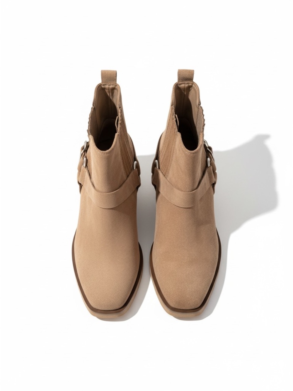 Sam Edelman Taupe Suede Harness Ankle Boots